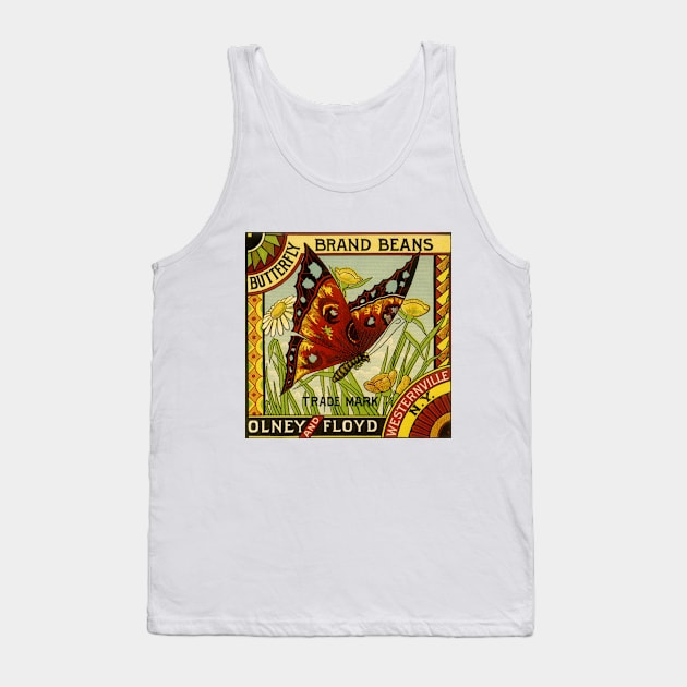 Vintage Butterfly Brand Fruit Crate Label Tank Top by MasterpieceCafe